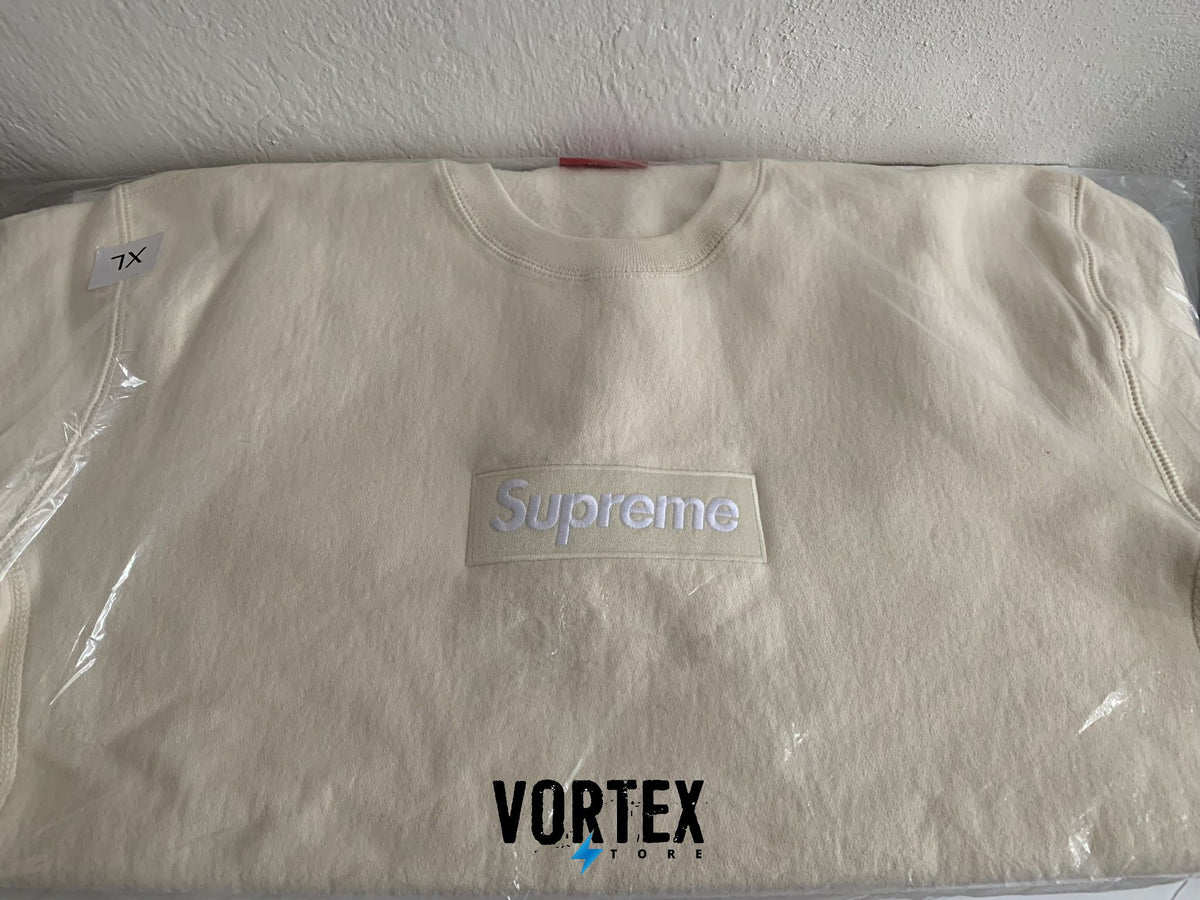 Supreme Box Logo Crewneck FW18 Natural vortexstore