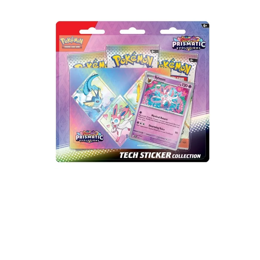 Pokémon Prismatic Evolutions Tech Sticker Collection - Sylveon / Leafeon / Glaceon