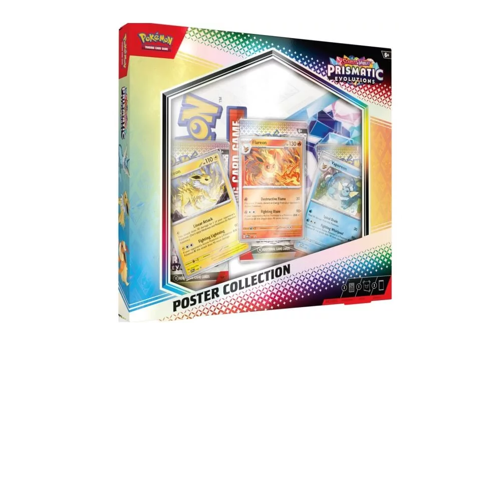 Pokémon Prismatic Evolutions Poster Collection (plakát, 3x booster, 3x promo karta)