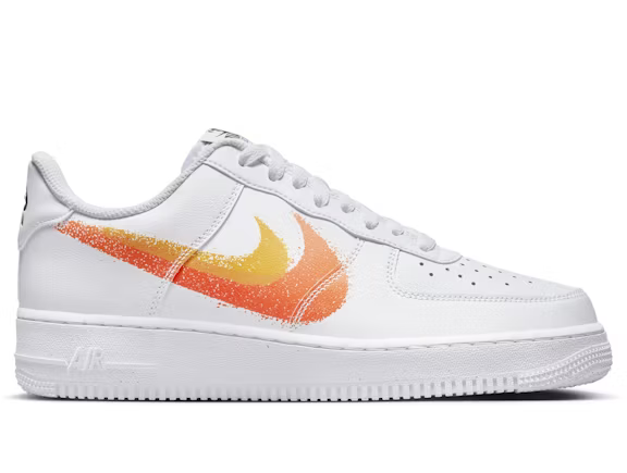 Nike Air Force 1 Low '07 Spray Paint Swoosh White Safety Orange