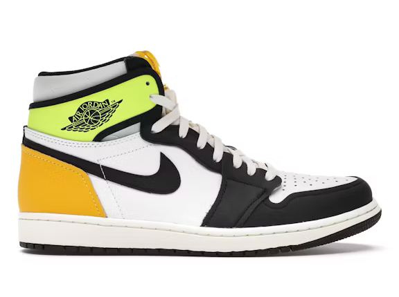 Jordan 1 Retro High White Black Volt University Gold