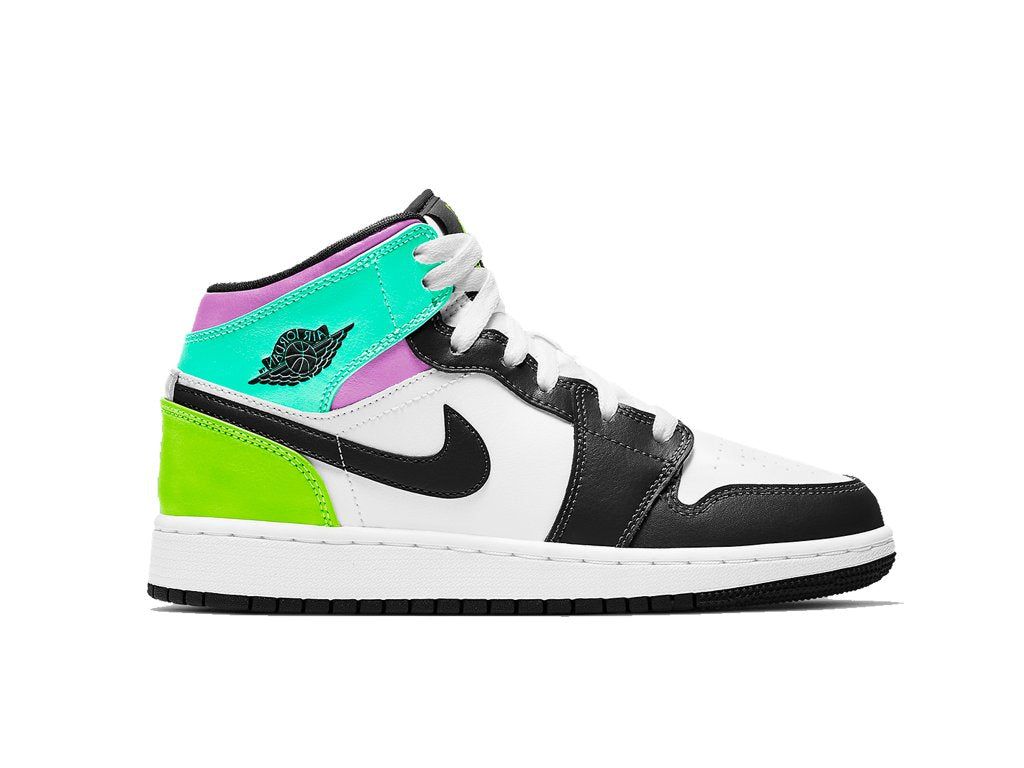 Jordan 1 Mid Pastel Black Toe (GS)