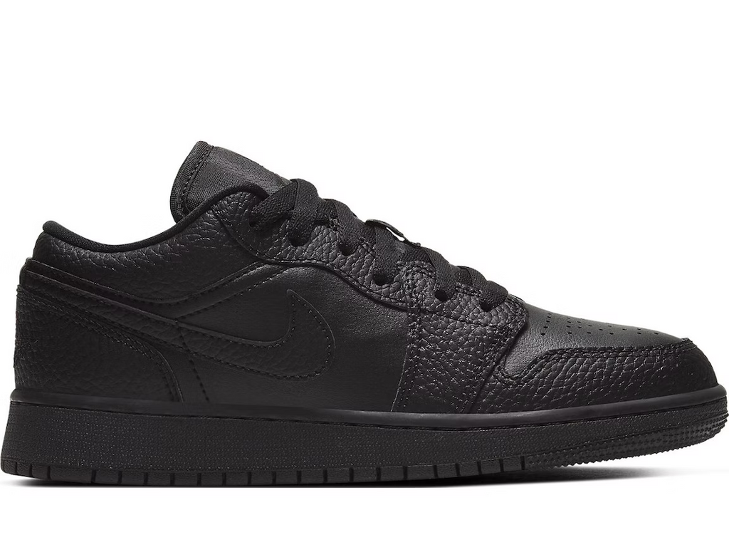 Jordan 1 Low Tumbled Leather Black (GS)